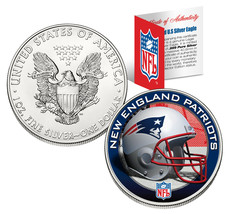 NEW ENGLAND PATRIOTS 1 Oz American Silver Eagle $1 Coin Colorized NFL LI... - $84.11