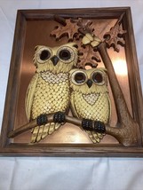 Coppercraft Guild Taunton Mass. Owls In Tree Acorns Leaves mid Century r... - £17.57 GBP