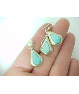 TURQUOISE PENDANT &amp; EARRINGS SET in Sterling Silver - £38.60 GBP