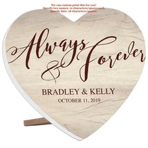 Personalized &#39;ALWAYS &amp; FOREVER&#39; Heart Shaped Table Sitter Easel Customized Sign - £23.57 GBP