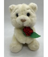 Russ Berrie BABY ROSEBUD 5&quot; Plush Teddy Bear Holding Rose #7403 Vintage - €10,93 EUR