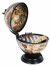 Antique Nautical Chess Globe - 13&quot; With Holder - £196.64 GBP