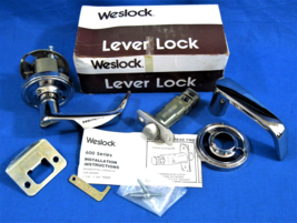 WESLOCK - Polished Chrome - Bathroom Bedroom Privacy Door Lever Set -361... - $18.95