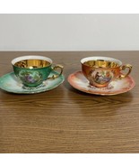 Bavaria Germany Demitasse Cup And Saucer Set Of 2 Gold &amp; Green Gold &amp; Sa... - £17.06 GBP