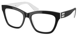 New Miu Miu VMU-03U ACO-1O1 Shiny Black &amp; White Eyeglasses  52/18/145 - $3,643.77 MXN