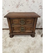 Vintage Heavy Wood 2 Drawer Nightstand Or End Table By Stanley Furniture - $208.56 CAD