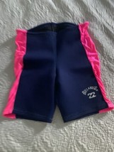 VTG Billabong Australia Navy Neon Pink Wetsuit Shorts Women Sz M Lycra N... - $25.97