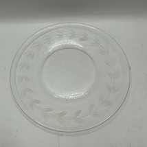 Clear Glass Plate With Etched Leaf Design - $24.15