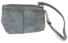 Vintage Wilson Leather Womens Gray Leather Wristlet Pouch 6.5 x 4.5 in - $14.83