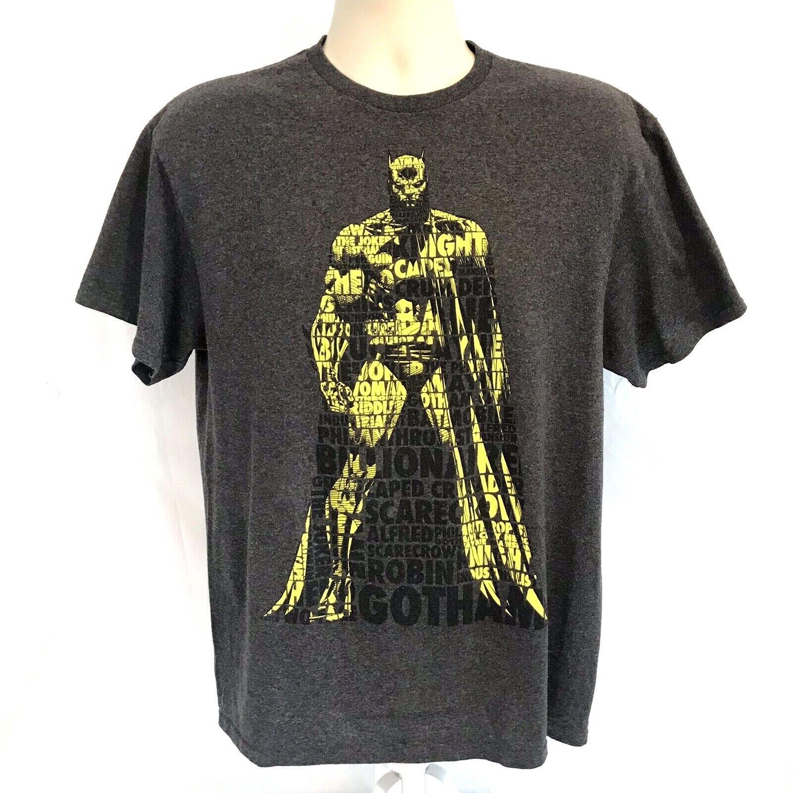 Primary image for DC Comic Batman Superhero Movie Heather Gray Graphic T-Shirt Large 50/50 Cotton