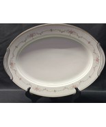Vintage NORITAKE Large 14&quot; Oval Serving Platter FAIRMONT 6102 Platinum Trim - $394.44 MXN