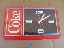 Vintage Enjoy Coke Hanging Wall Clock Sign Advertisement  A6 - £140.98 GBP