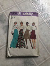 Simplicity 7308 MISSES WOMEN&#39;S Skirts Vintage 1970&#39;s SIZE 14 partially Cut - £10.98 GBP