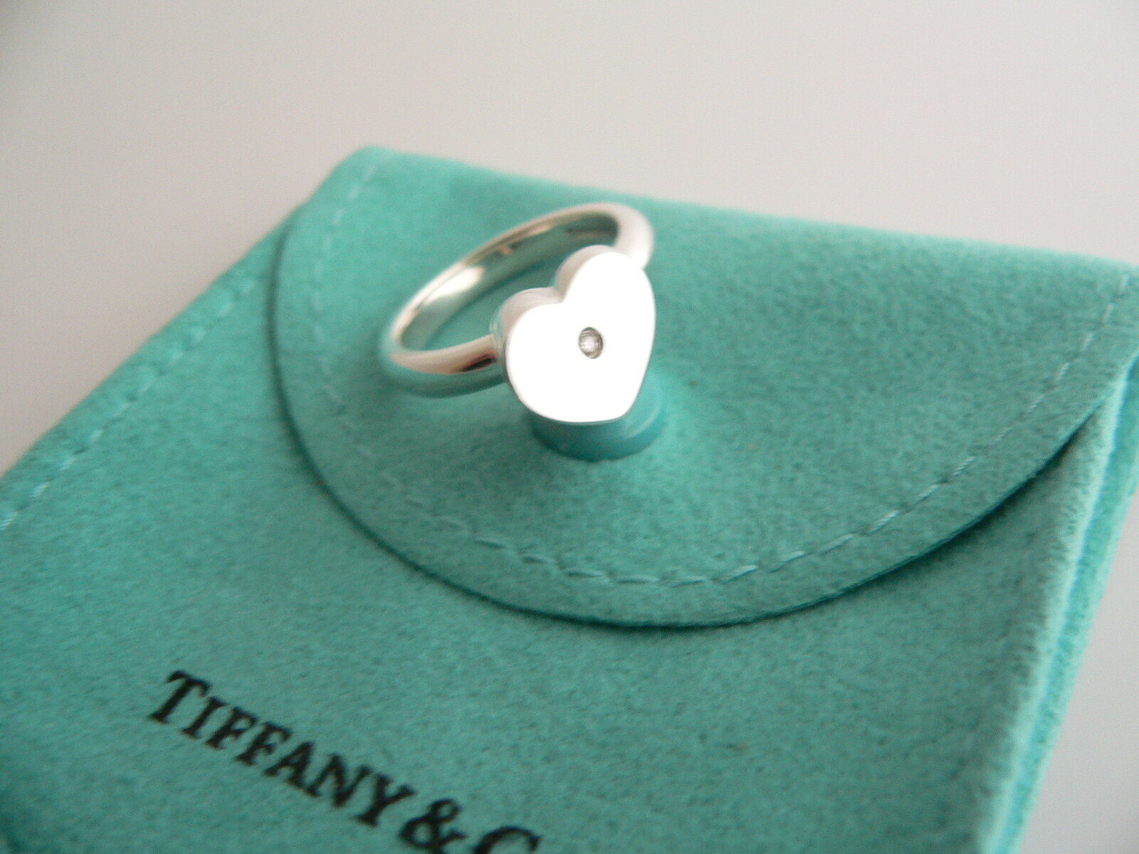 Tiffany & Co Diamond Ring Picasso Heart Promise Love Band Sz 6.5 Gift Pouch Cool - $298.00