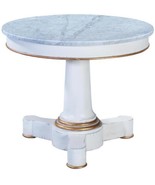 Center Table Cocktail Coffee Julian Pedestal White Marble Top Gold Wood ... - $2,430.08 CAD