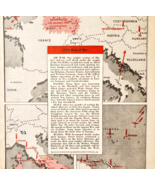 1944 WW2 128th Week Of The War Map Pathfinder Magazine Page Military DWP7B - $540.94 MXN