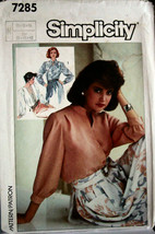 Pattern 7285 Dressy Bouses for Soft Fabric sz 10,12,14 - £4.46 GBP