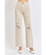Judy Blue Full Size High Waist Distressed Wide Leg Jeans - $89.35 CAD