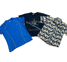 3 Boys Hawaiian Shirt Running TShirt &amp; P-51 T-Shirt Clothing Lot SMALL - $27.23