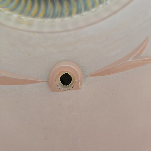 Vintage Pink Starburst Ceiling Fixture MCM Frosted Glass Light Shade 3 Hole Item image 11