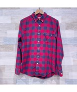 Chubbies Plaid Check Flannel Shirt Red Blue Cotton Stretch Casual Mens S... - $34.64