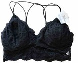Tranquil &amp; True Womens Black Lace Bralette Double Strap Padded Bra Size XL - $12.19
