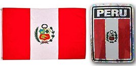 Wholesale Combo Set Peru Country 3x5 3x5 Flag and Decal Fade Resistant Double  - £7.86 GBP