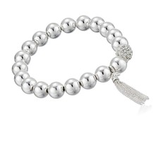 NINE WEST Women&#39;s Stretch Tassel Bracelet, Silver - £58.03 GBP