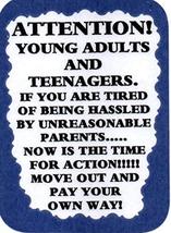Attention Young Adults And Teenagers 3&quot; x 4&quot; Refrigerator Magnet Comic Funny - £3.58 GBP
