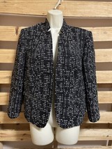 NINE WEST Womens New Black White Open Blazer Dress Coat 12 Large KG Busi... - $14.84