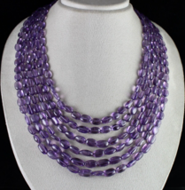 Natural Amethyst Beads Long Nuggets 6 Line 962 Carats Gemstone Fashion Necklace - £326.98 GBP