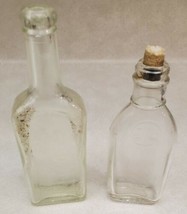 Vintage Glass Medicine Bottle Lot of 2 Fletcher&#39;s Castoria &amp; Quality With Cork - £15.32 GBP