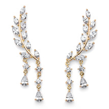 PalmBeach Jewelry Marquise-Cut Crystal Goldtone Ear Climber Earrings 1 5/8&quot; - £27.68 GBP