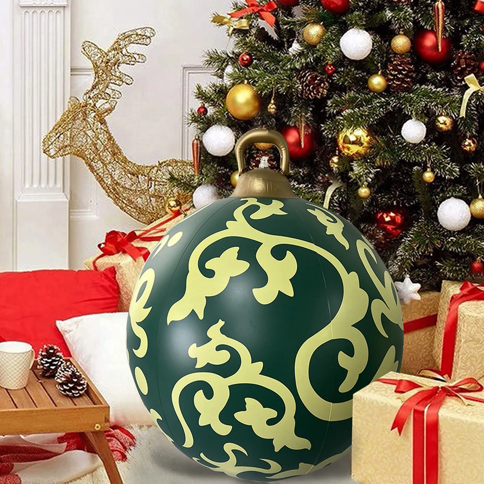 60CM Colorful Christmas Ball Outdoor Christmas Festive Toys Inflatable PVC Balls - £33.59 GBP