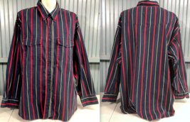 Wrangler Western Stripe X-Long Tails Big 20-36 Button Shirt 32&quot; Chest Mens - $14.58