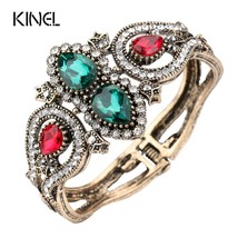 New Turkish Jewelry Big Antique Bangles Bracelets Sculpture Retro Gold C... - £9.88 GBP