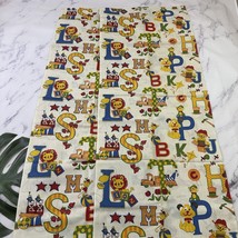 Vintage Mid Century Alphabet Print Curtains 2 Panels Blue Yellow Kids Ro... - $664.16 MXN