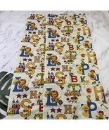 Vintage Mid Century Alphabet Print Curtains 2 Panels Blue Yellow Kids Ro... - $35.63