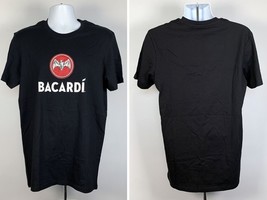 Bacardi Rum Bat Logo T Shirt Mens Medium Black 100% Cotton - £17.12 GBP