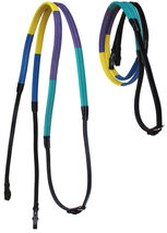 54" Horse English Black Leather Rubber Grip Schooling TRAINING Reins 805... - $28.70+