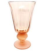 Fostoria Captiva Pink Frosted Seashell Footed Wine Goblet Stamped Fostoria - $20.15 CAD