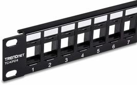 TRENDnet 24-Port Blank Keystone 1U Patch Panel, 1U 19&quot; Metal Rackmount Housing,  - £20.13 GBP