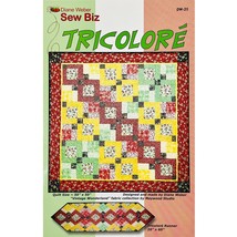 Tricolore 3 Color Quilt PATTERN DW25 by Diane Weber Sew Biz, Makes 2 Projects! - £7.18 GBP