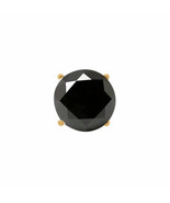 0.27CT Round Genuine AAA Black Diamond 14K Yellow Gold Men&#39;s Single Stud... - £61.94 GBP