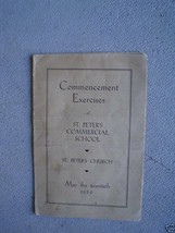 1929 Commencement Booklet St. Peter&#39;s School LOOK - $21.78