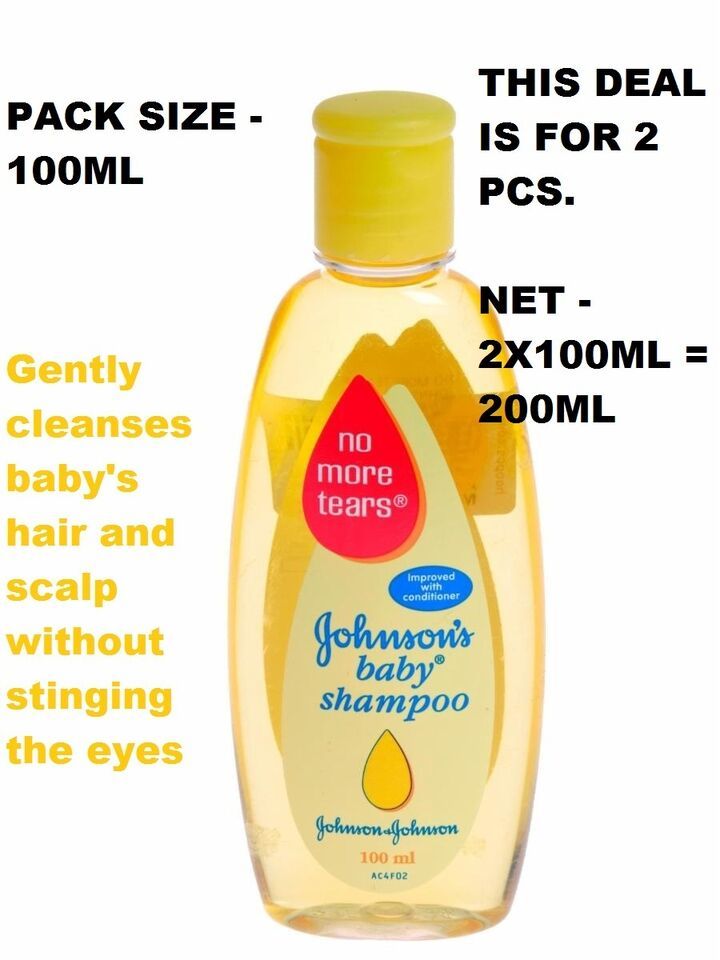 2X JOHNSON'S  BABY SHAMPOO NO MORE TEARS FOR BABY SOFTEN HAIR 100ML