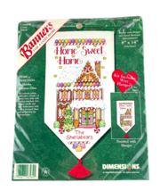 Dimensions Cross Stitch Banner Gingerbread Home Sweet Home w Hanger Kit 8584 - $21.21