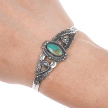 5 7/8&quot; 40&#39;s-50&#39;s Bell Trading post silver and turquoise cuff bracelet - £86.04 GBP