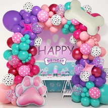 151Pcs Paw Balloons Garland Arch Kit With Dog Bone Paw Print Star Foil Balloons  - £23.56 GBP