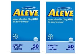 Aleve Pain Reliever/Fever Reducer 50 Tablets Exp 01/2024 Pack of 2 - $15.83